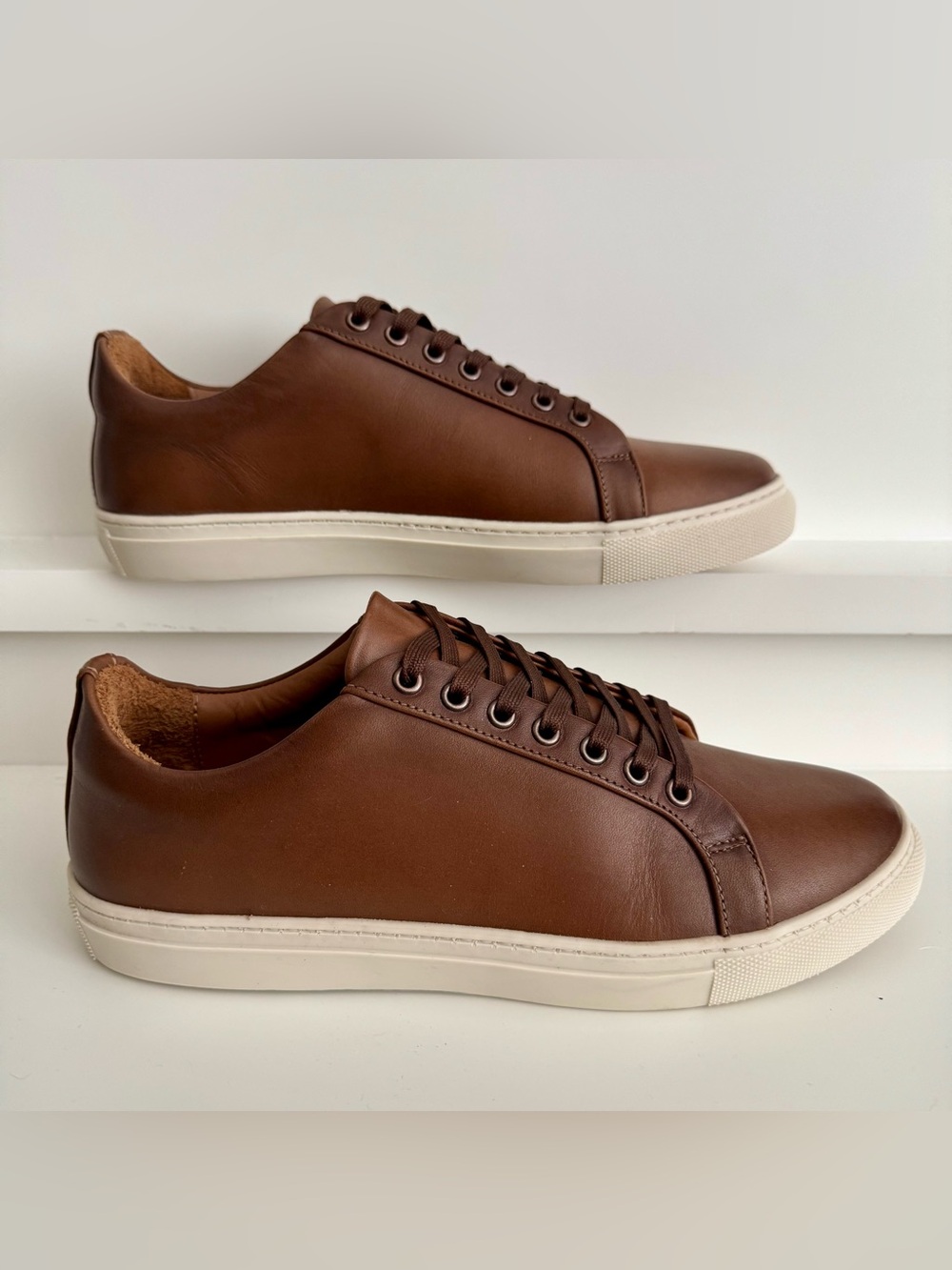 Thursday Everyday Leather Sneakers Women 10.5 Men 9 - Clean AF - Brown Low Top
